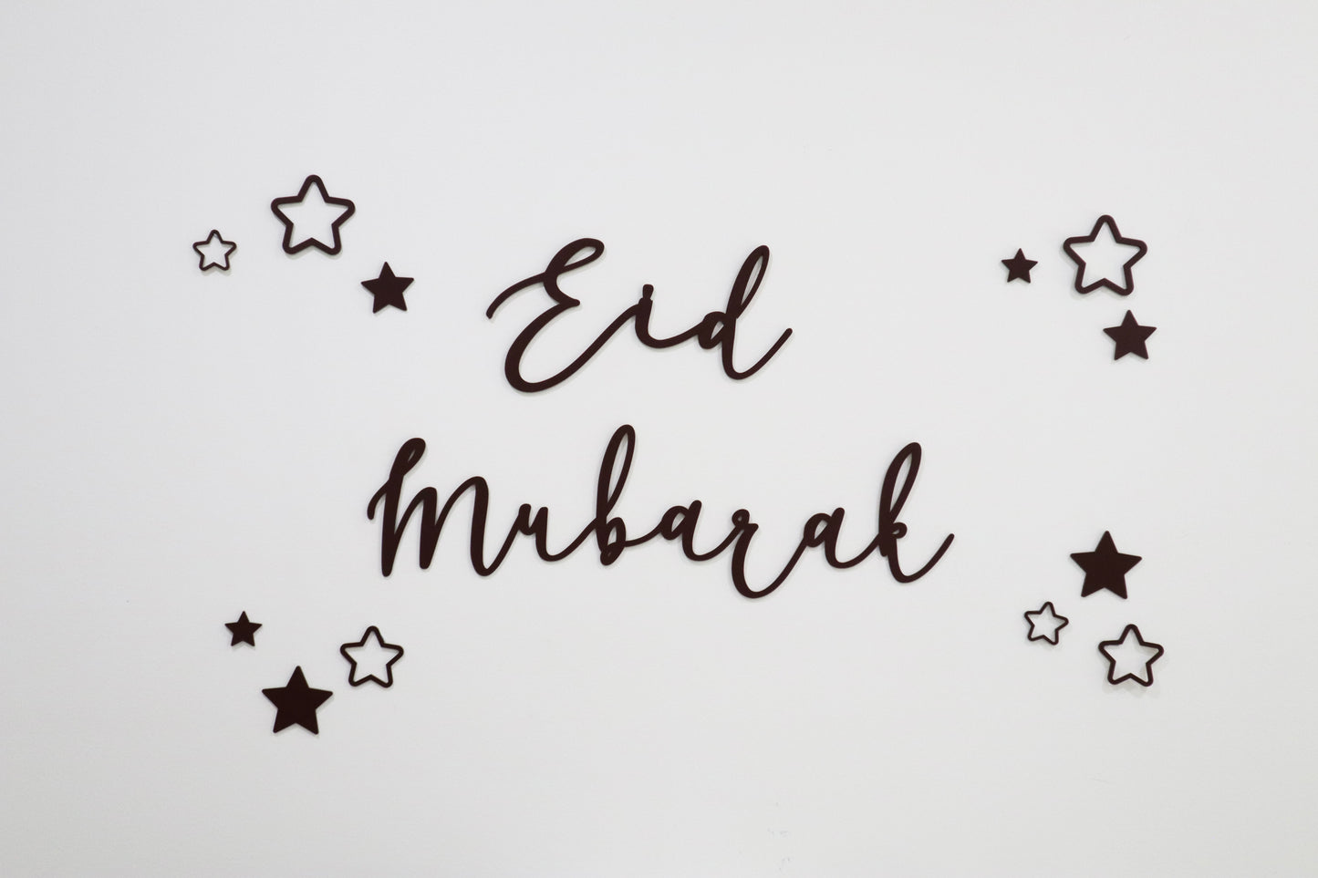 Chocolate Brown Eid Mubarak Wall Set with stars