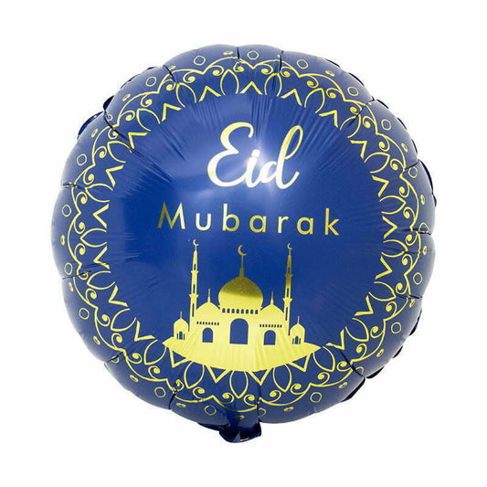 Eid Mubarak Navy Gold Foil Balloon