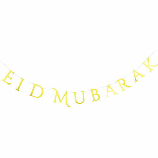 Eid Mubarak Gold Letter Bunting