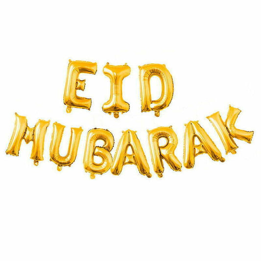 Gold Eid Mubarak Foil Balloons
