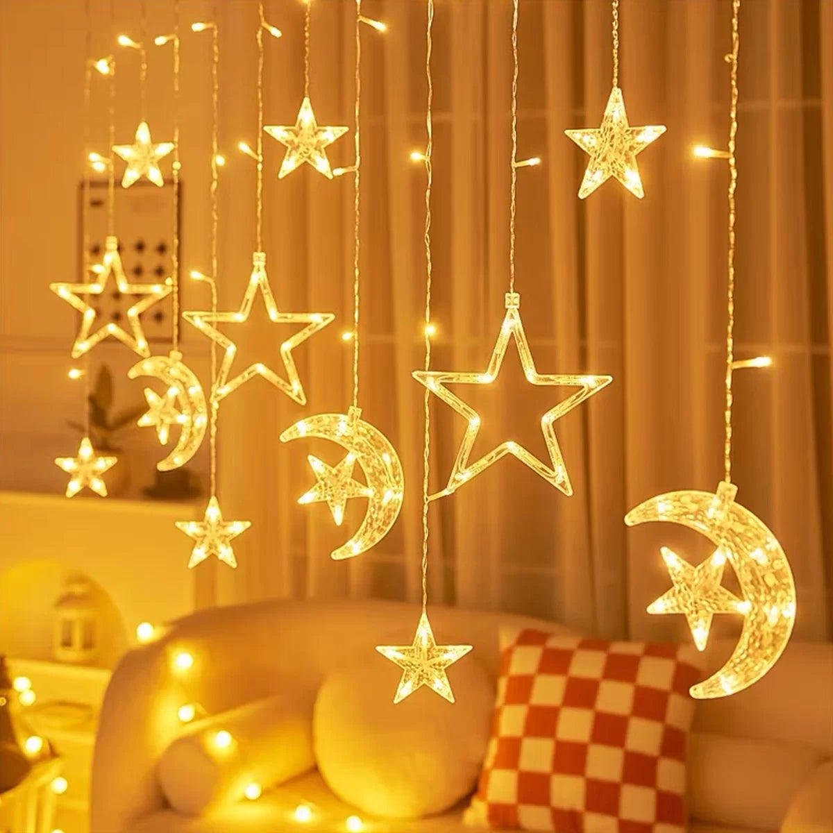 RAMADAN EID STAR MOON STRING LED LIGHT (USB)