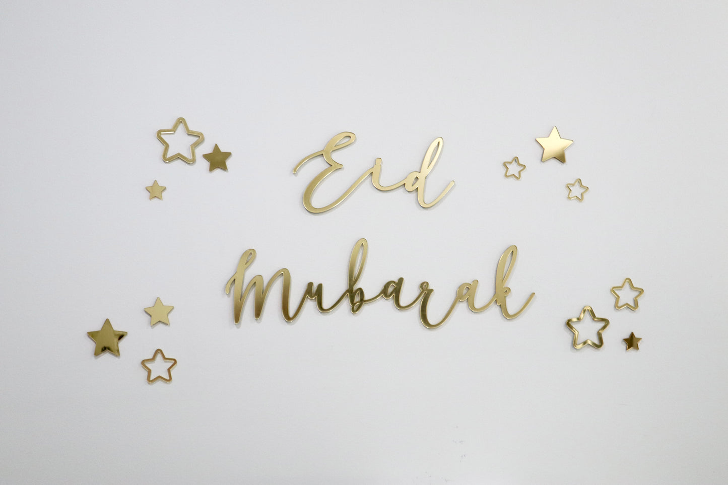 Gold Eid Mubarak Wall Set with stars