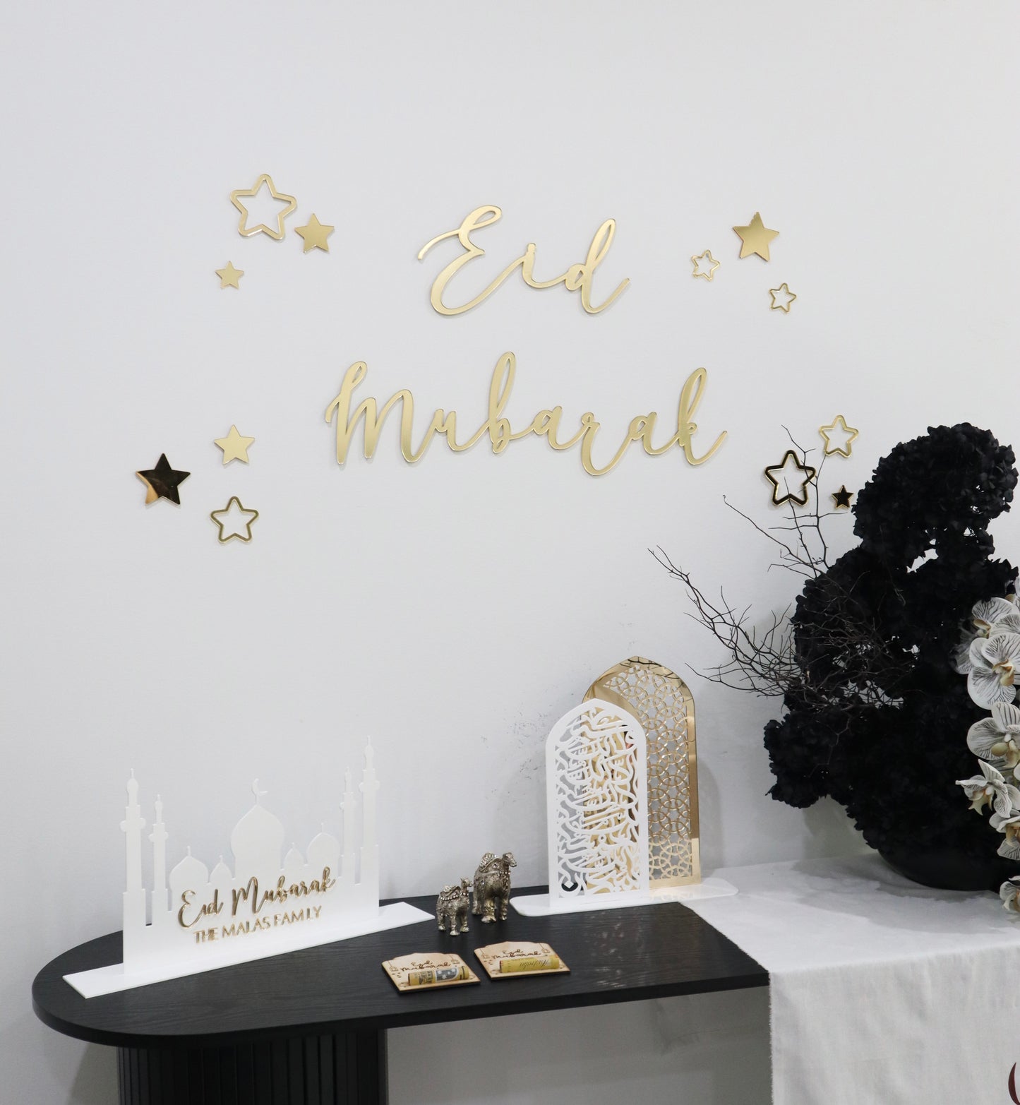 Gold Eid Mubarak Wall Set with stars